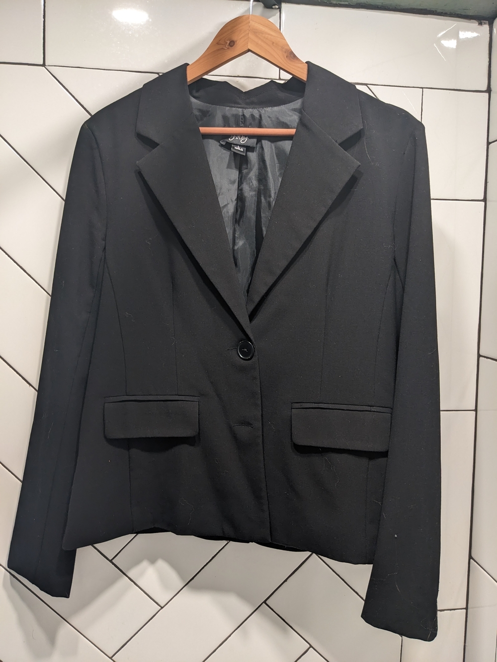 by & by Black Double-Button Women's Blazer